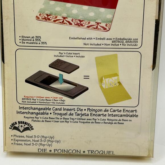 Sizzix Pop 'n Cuts Insert #658046 Interchangeable Card Insert Die Phrase NOEL 3D - Picture 4 of 9